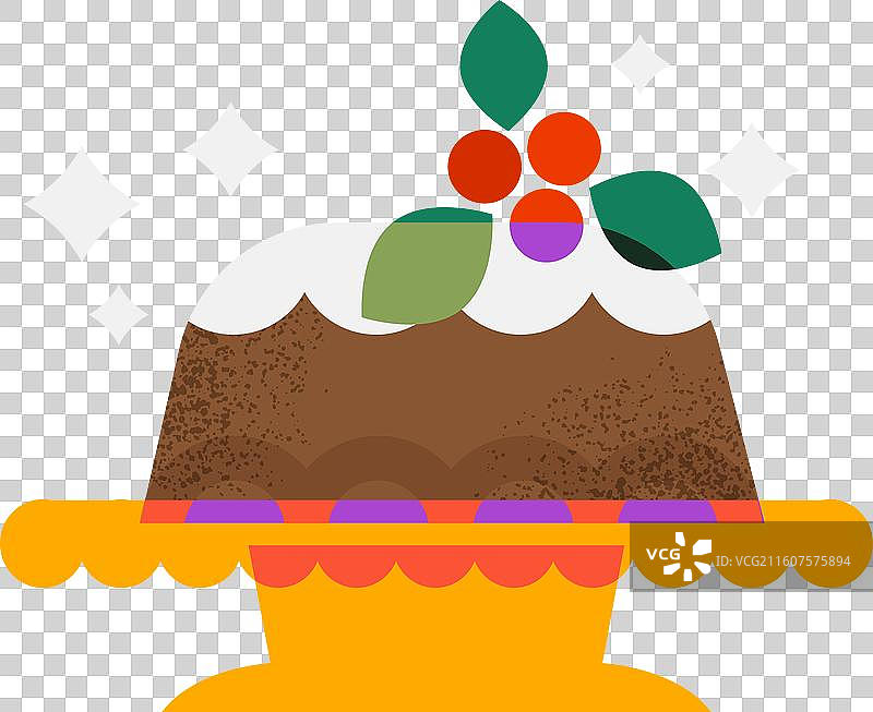 扁平化的圣诞布丁图片素材