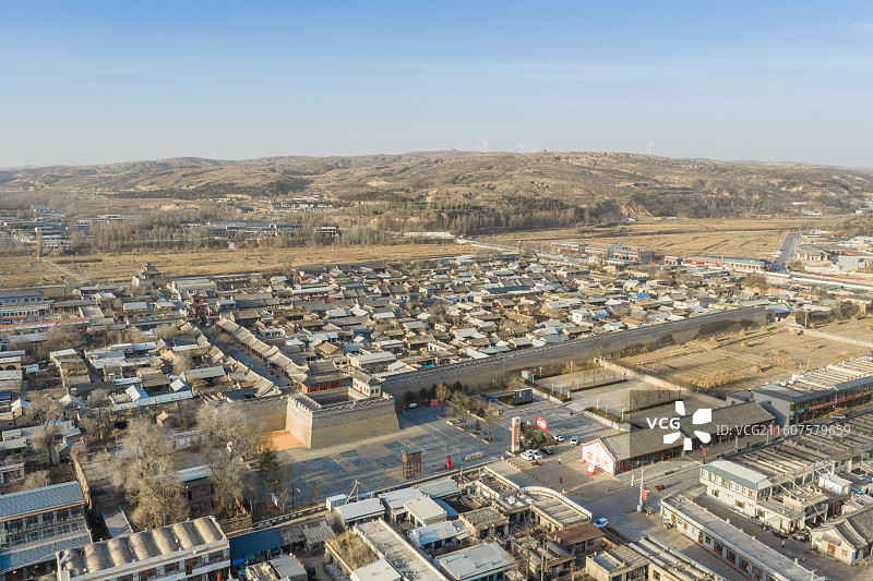 航拍陕西省榆林市神木高家堡明代遗址图片素材