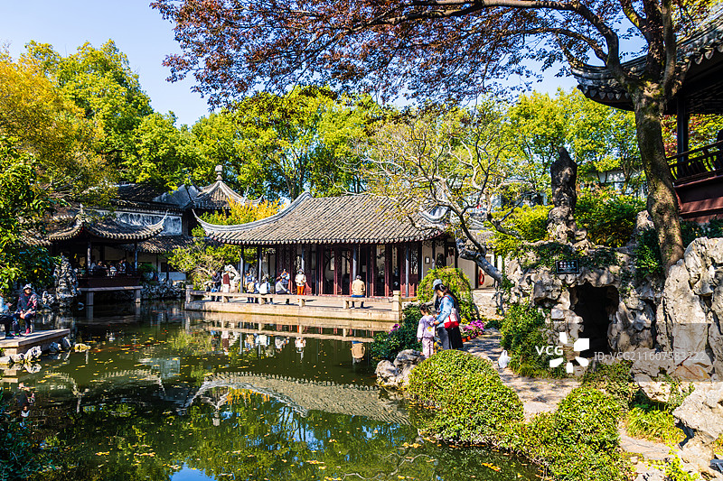 同里古镇退思园秋日风光图片素材