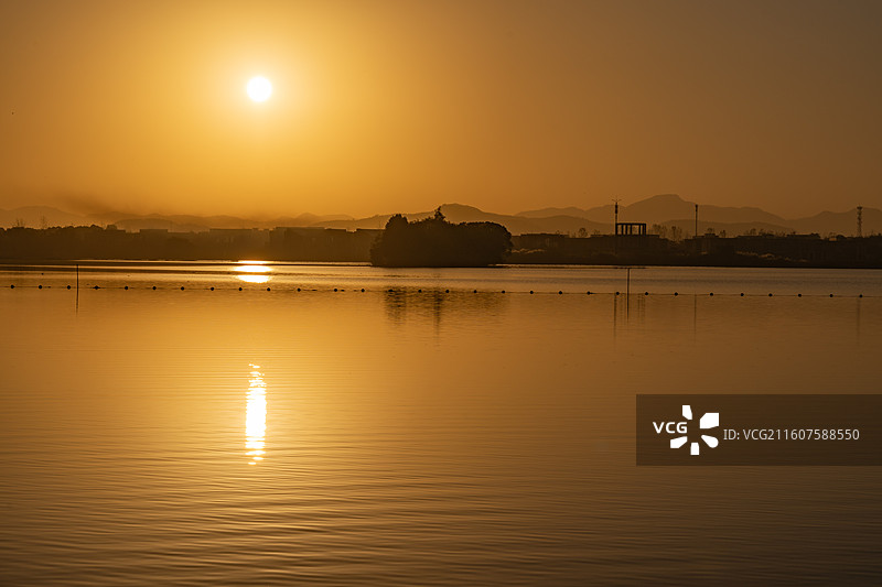 铜陵西湖湿地公园的晨光图片素材