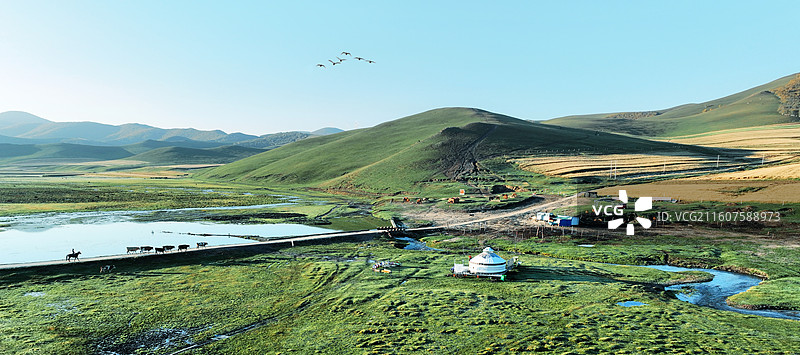 承德坝上二道河晨鉴图片素材