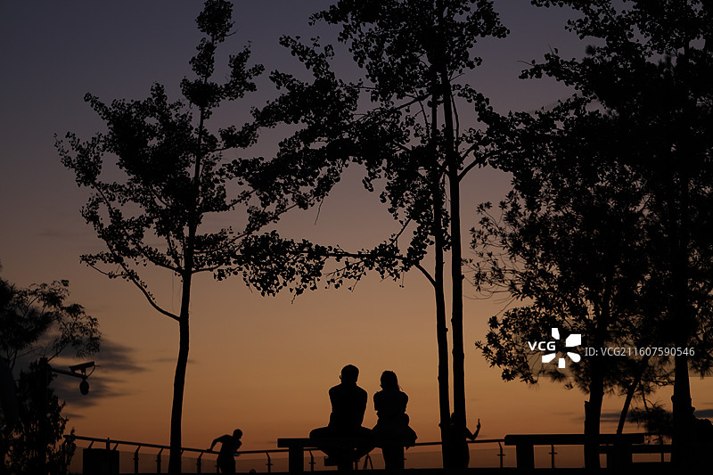 湖边日落图片素材