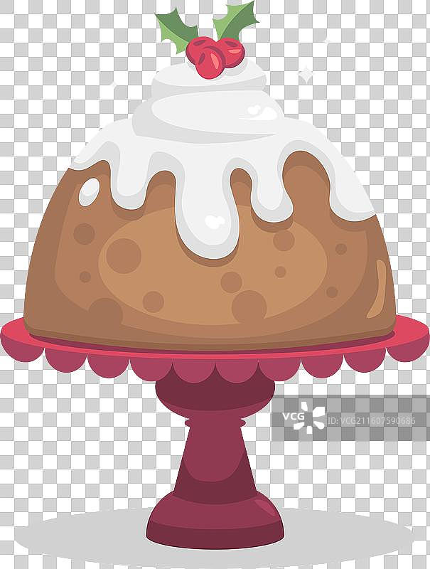 手绘扁平化圣诞布丁图片素材