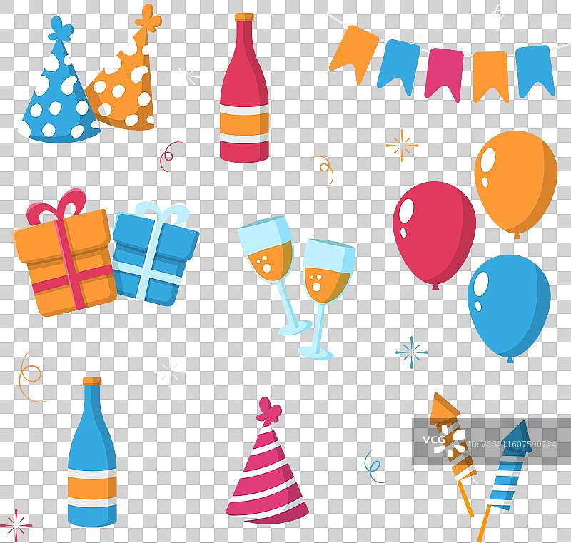 手绘新年元素合集图片素材