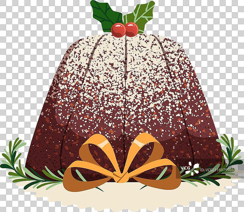 手绘扁平圣诞布丁图片素材
