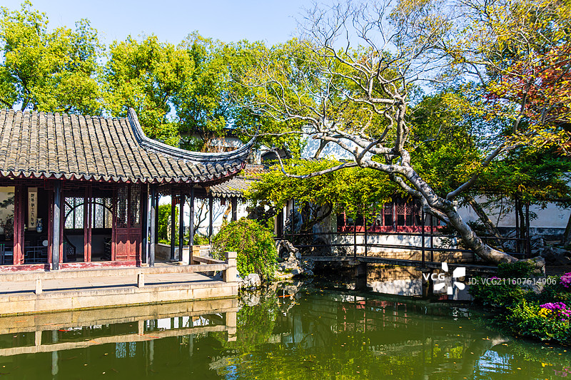 苏州同里古镇退思园风光图片素材