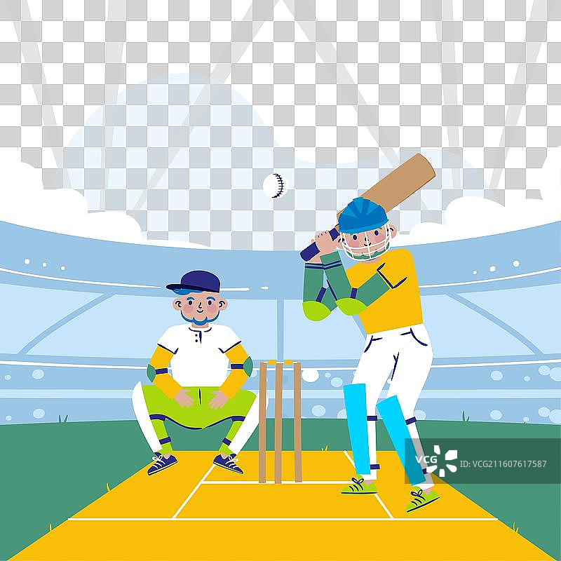 手绘风格的IPL板球图片素材