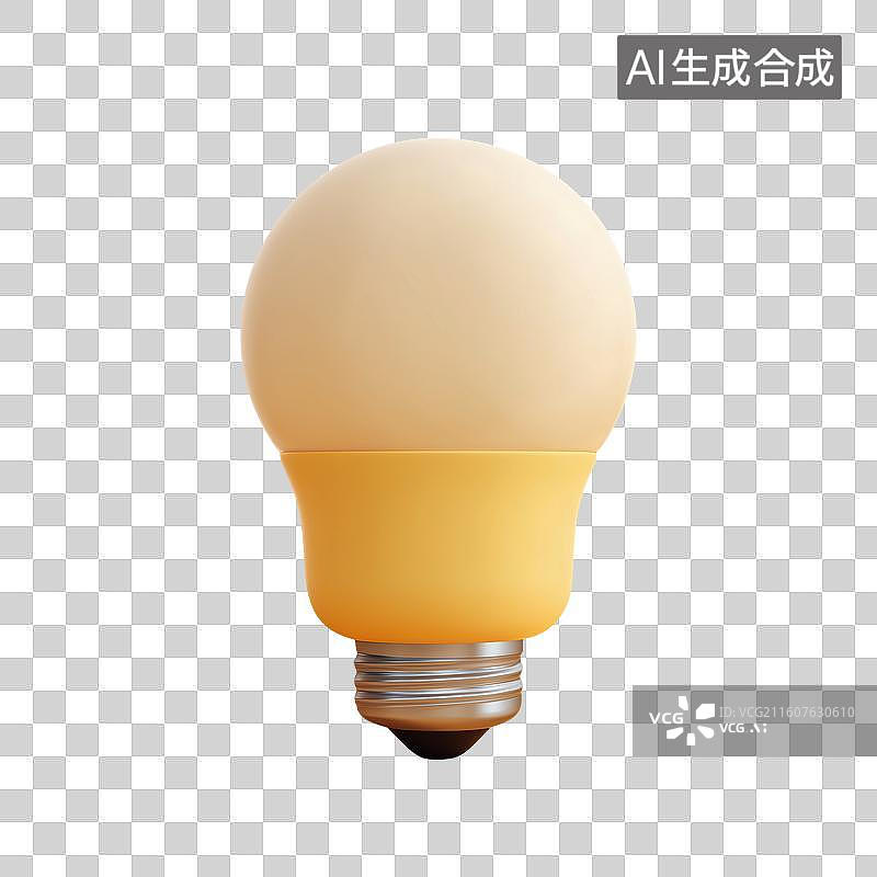 【AI数字艺术】3d灯泡图标图片素材