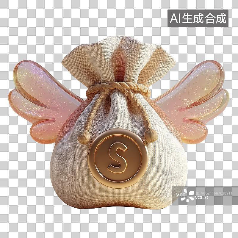 【AI数字艺术】可爱钱袋图标图片素材