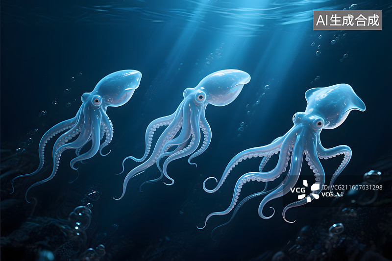 【AI数字艺术】3D渲染卡通章鱼图片素材