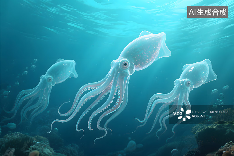 【AI数字艺术】3D渲染卡通章鱼图片素材