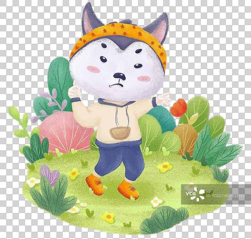 小狗肌理卡通儿童插画图片素材