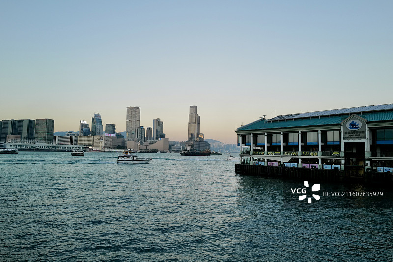 香港海事博物馆及维多利亚港风光图片素材