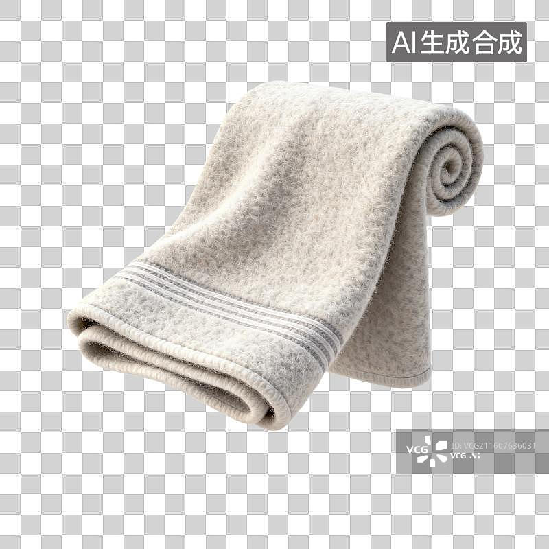 【AI数字艺术】浅色带条纹折叠毛巾图片素材