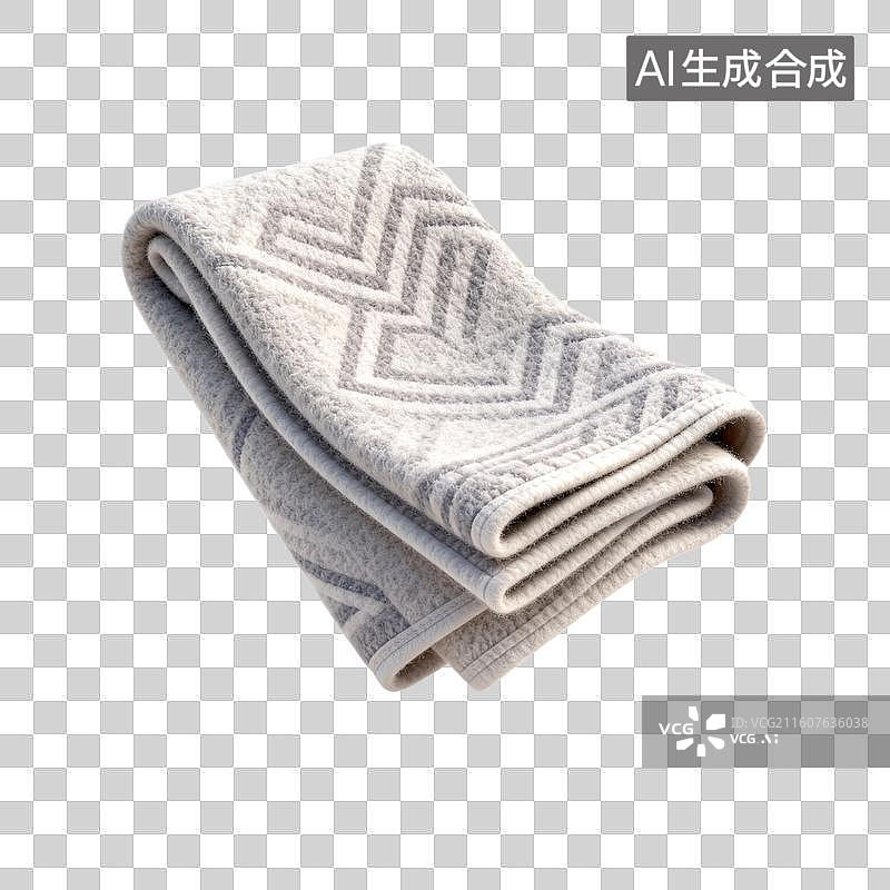 【AI数字艺术】浅色带条纹折叠毛巾图片素材