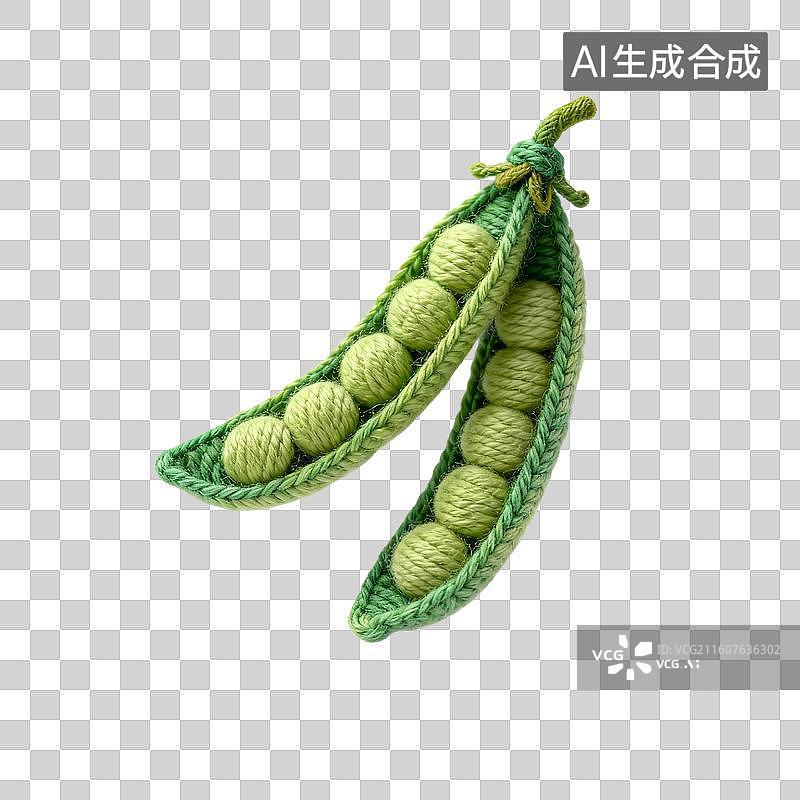 【AI数字艺术】手工编织的绿色豌豆荚图片素材