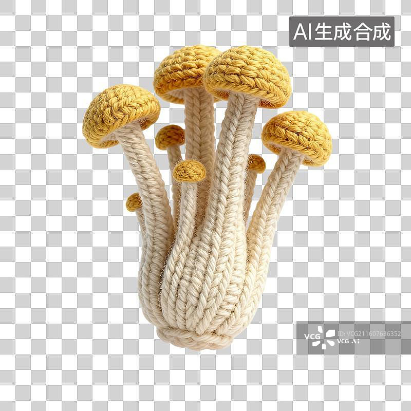 【AI数字艺术】钩织的金针菇造型物件图片素材