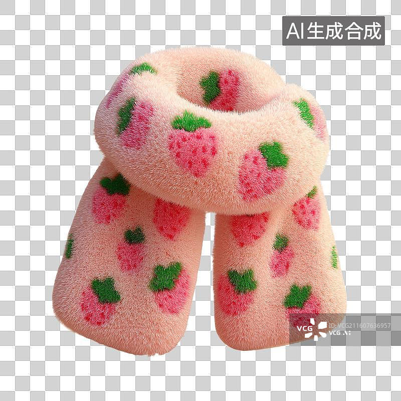 【AI数字艺术】草莓图案围巾图片素材