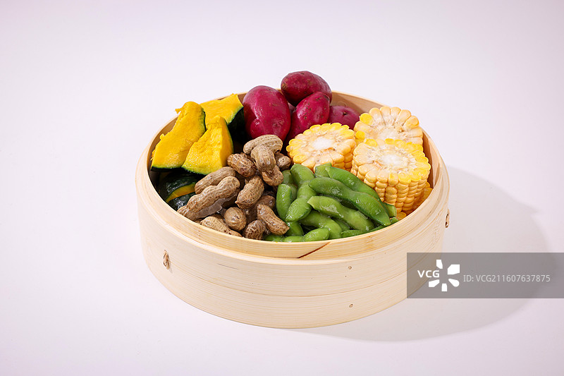 一锅杂粮红薯玉米毛豆花生南瓜图片素材