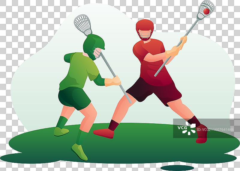 渐变色人物玩长曲棍球图片素材