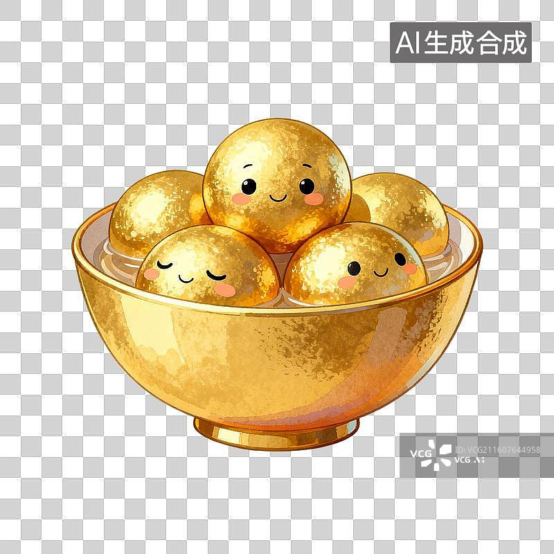 【AI数字艺术】一碗金汤圆 元宵节主题插画图片素材