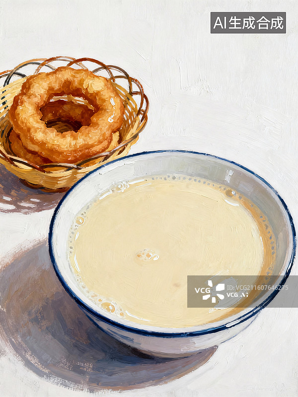【AI数字艺术】特色小吃豆汁和焦圈图片素材