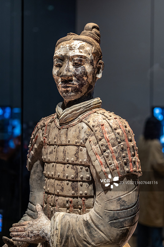陕西历史博物馆秦汉馆收藏的秦始皇兵马俑图片素材