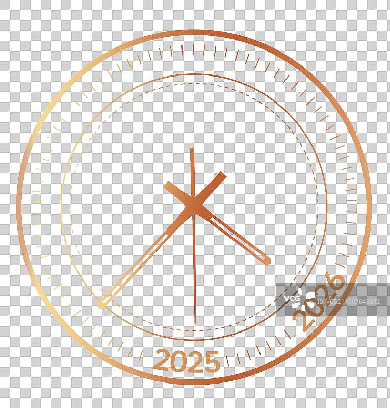 金色时钟表盘，渐变色的时钟元素图片素材