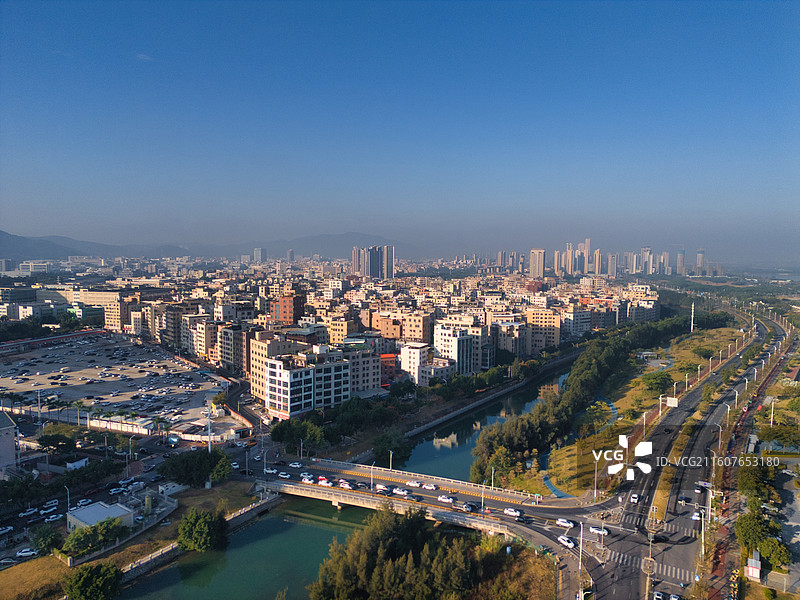 厦门海沧马銮湾新阳街道航拍图片素材
