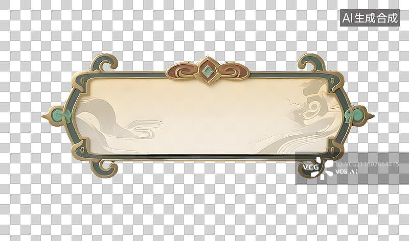 【AI数字艺术】AIGC：游戏风格边框标题框，国风装饰 ，元素免抠图形图片素材