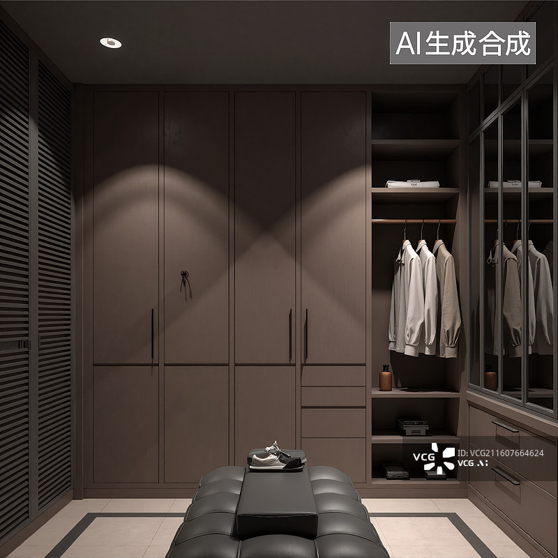 【AI数字艺术】现代衣帽间设计图片素材