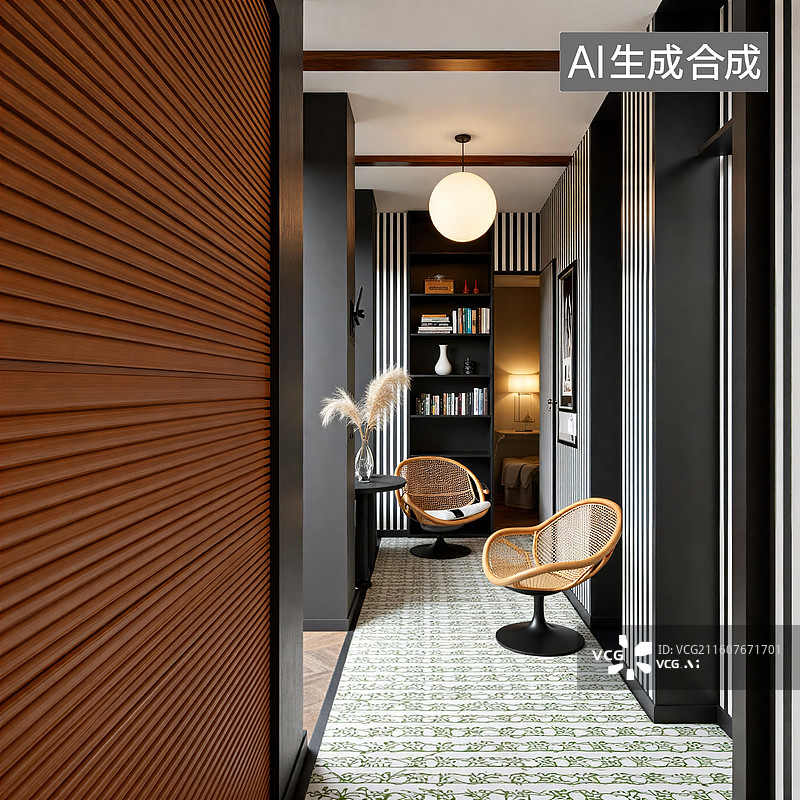 【AI数字艺术】现代简约玄关设计图片素材