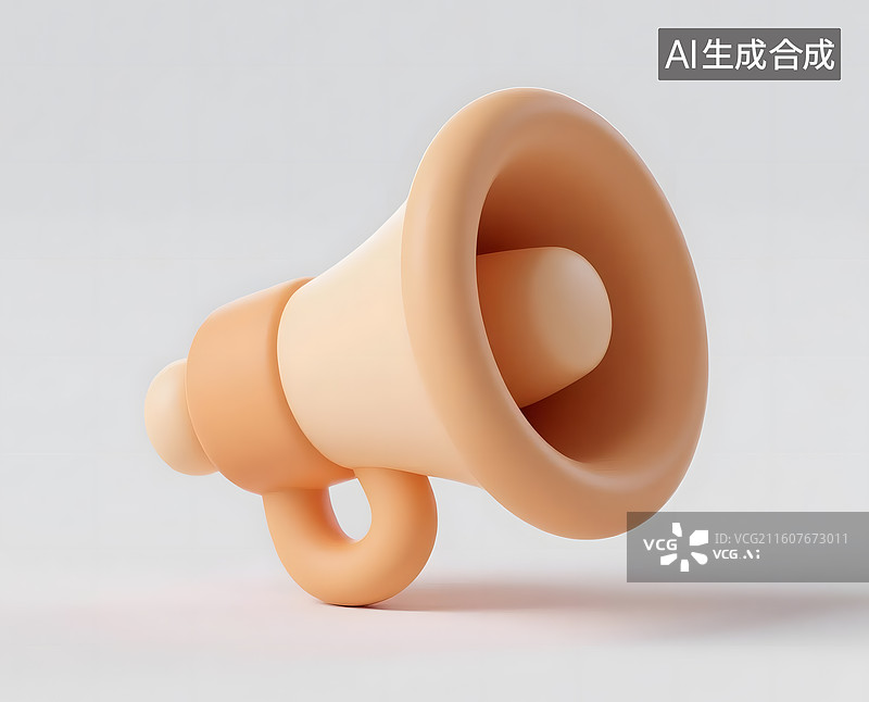【AI数字艺术】AIGC：3D卡通扩音器图标图片素材