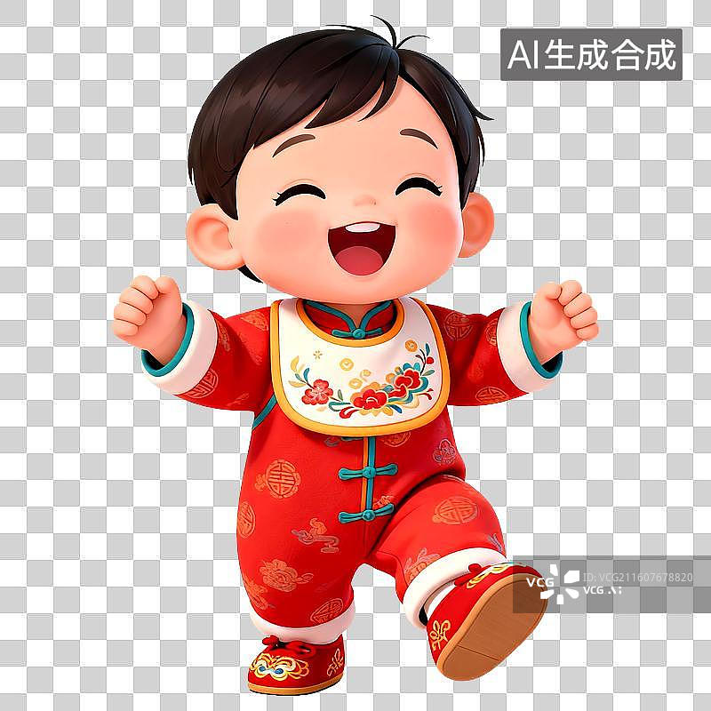 【AI数字艺术】3D立体三维C4D一个可爱的学步走路的婴儿幼儿孩子儿童免抠元素设计元素图片素材