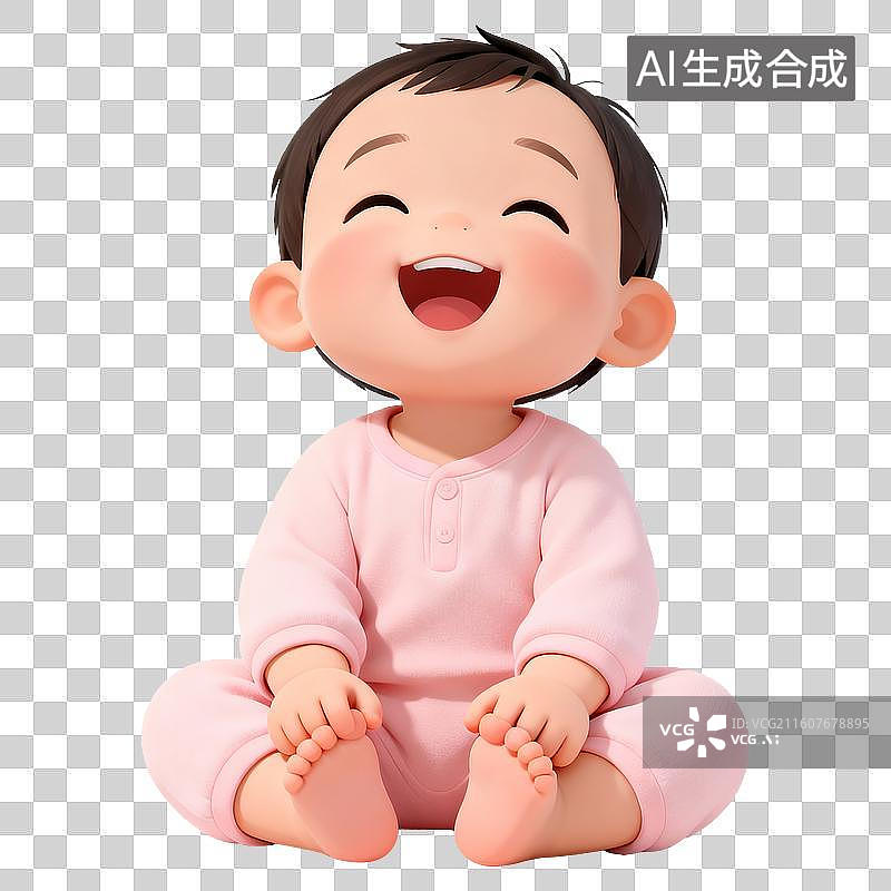 【AI数字艺术】3D立体三维C4D一个可爱婴儿幼儿孩子儿童免抠元素设计元素图片素材