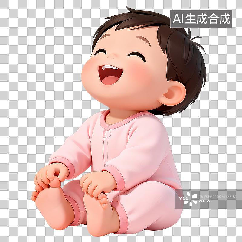 【AI数字艺术】3D立体三维C4D一个可爱婴儿幼儿孩子儿童免抠元素设计元素图片素材
