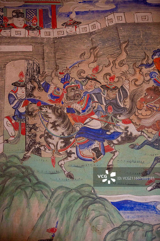 大同安坚寺清代壁画图片素材