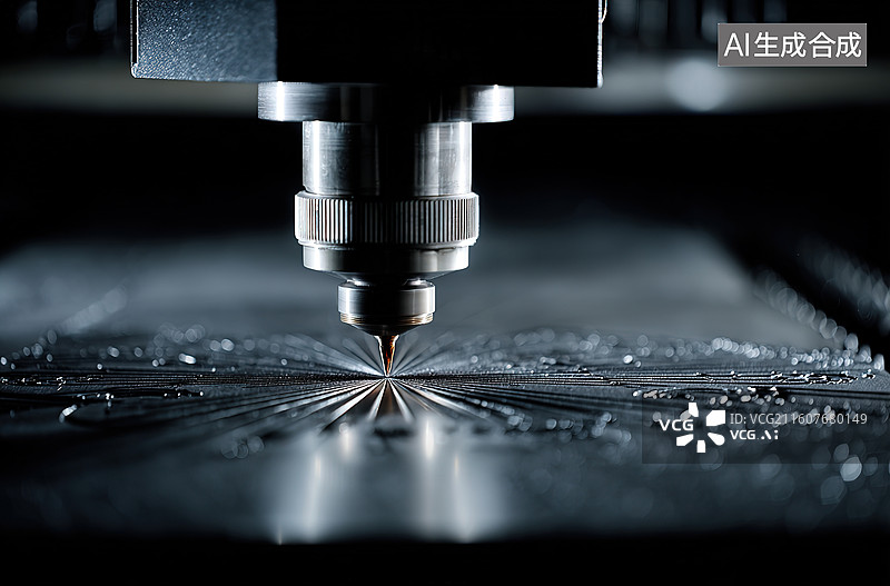 【AI数字艺术】数控机床加工金属表面图片素材