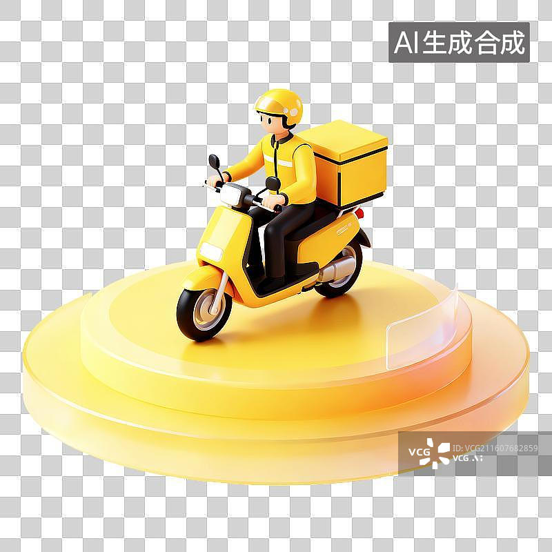 【AI数字艺术】卡通外卖员送餐场景骑手派送图片素材