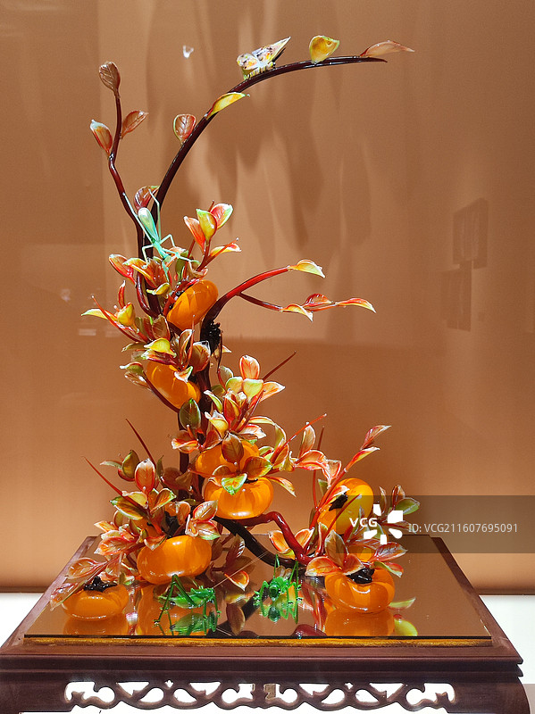 国家博物馆艺术琉璃作品《柿柿如意》图片素材