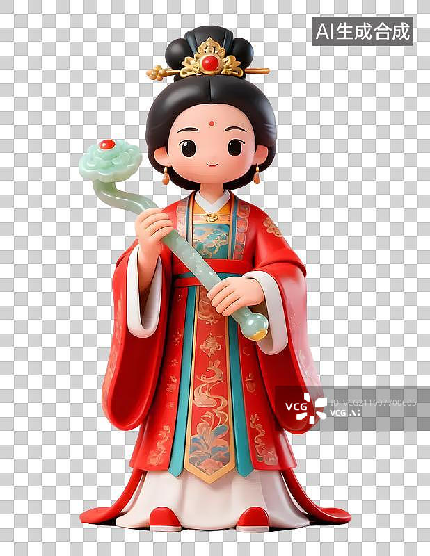 【AI数字艺术】Q版古风娘娘形象王母娘娘图片素材