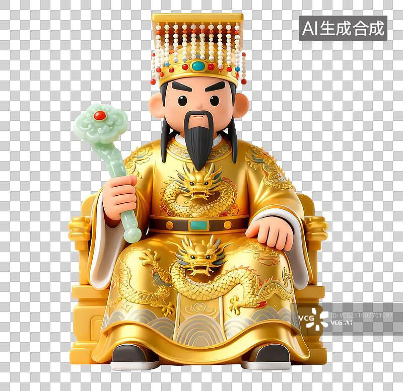 【AI数字艺术】Q版财神爷卡通形象图片素材