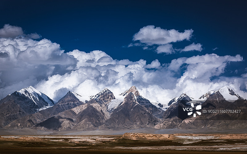 新疆·帕米尔高原·木吉·十八罗汉雪山图片素材