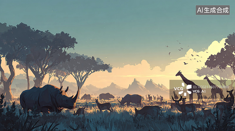 【AI数字艺术】非洲大草原图片素材