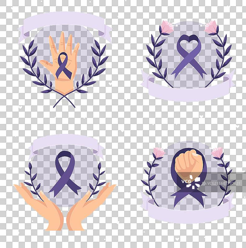 扁平化世界癌症日标签合集图片素材