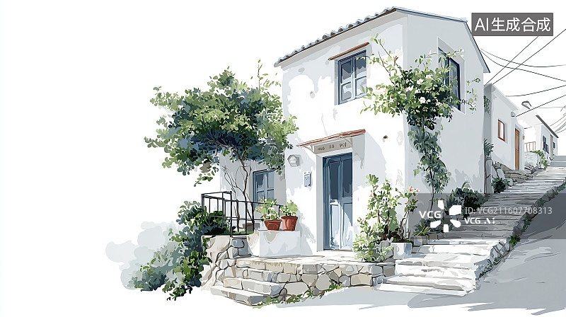 【AI数字艺术】一张江南水乡的背景图片素材