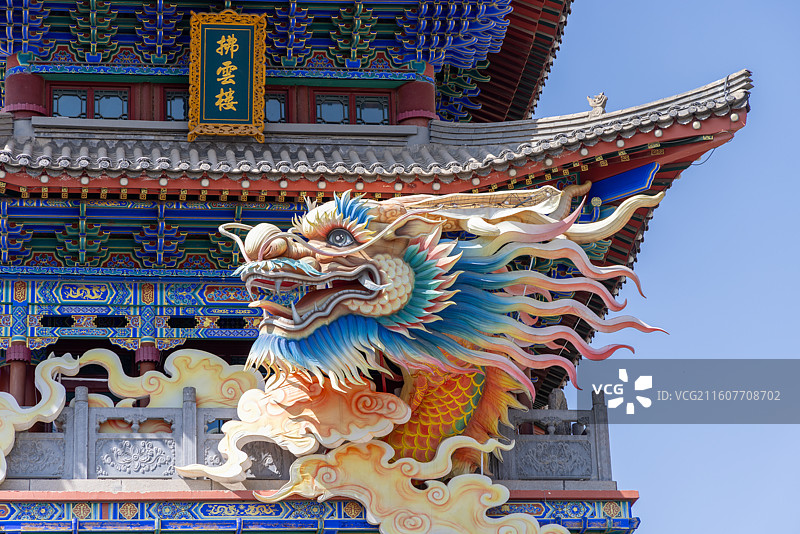 兰州旅游景点 兰州老街里的仿古建筑 拂云楼图片素材