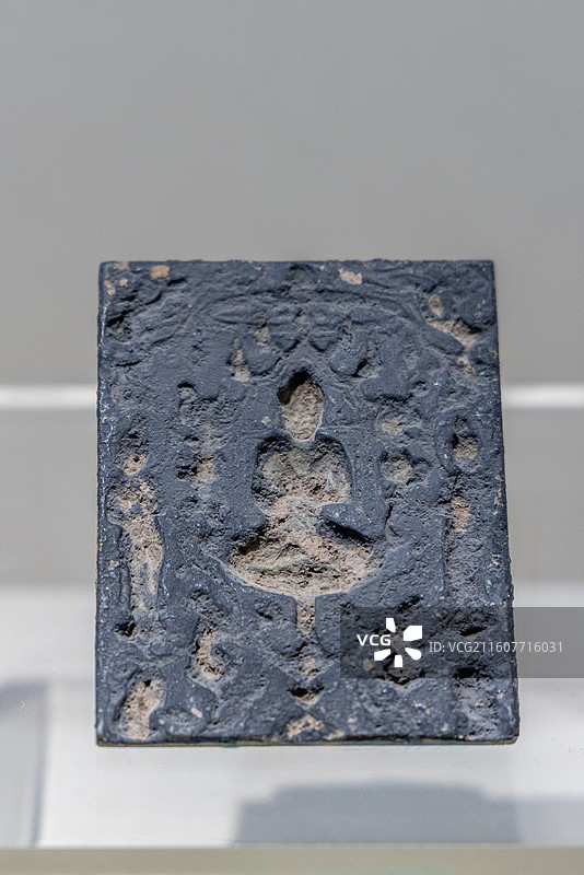 甘肃省博物馆 唐 铜佛像模具 1955年甘肃永昌县河西堡出土图片素材