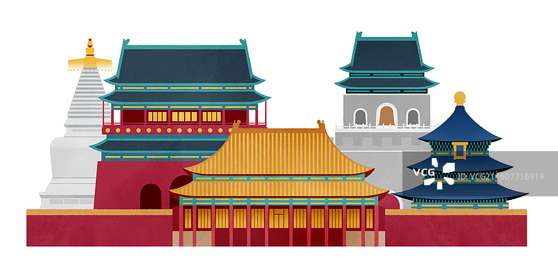北京古建筑天际线图片素材