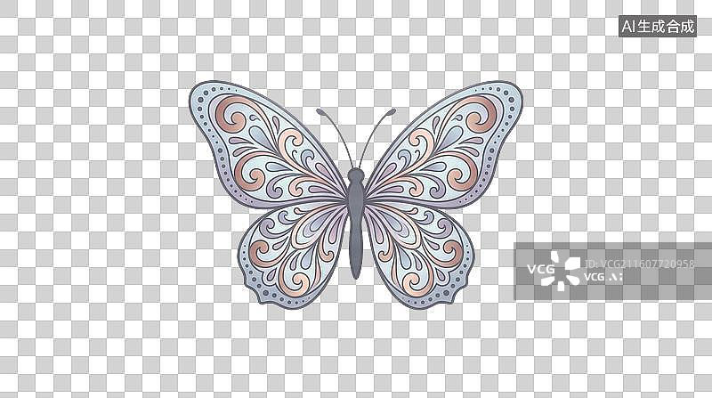 【AI数字艺术】花纹蝴蝶装饰图案设计图片素材